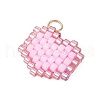 Seed Beads Beaded Charms PALLOY-MZ00359-02-3