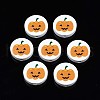 Halloween Printed Natural Wood Beads WOOD-T021-92-1