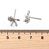 Brass Micro Pave Clear Cubic Zirconia Stud Earrings EJEW-M103-12P-5