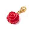 Rose Resin Pendant Decoration HJEW-JM02091-02-4