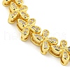 Rack Plating Brass Pave Cubic Zirconia Butterfly Link Bracelets for Women BJEW-B110-05G-03-2