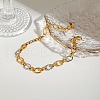 304 Stainless Steel Cable Chain Bracelets for Women BJEW-K279-04GP-3