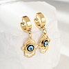 Stylish Stainless Steel Palm Evil Eye Hoop Earrings TY1831-3