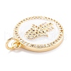 Real 18K Gold Plated Brass Micro Pave Clear Cubic Zirconia Pendants ZIRC-M114-50G-01-3
