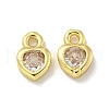Brass Micro Pave Cubic Zirconia Charms KK-L075-016LG-1