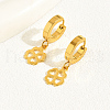 Fashionable Clover Brass Hoop Earrings HI5934-2