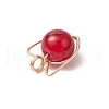 Copper Wire Wrapped Glass Pendants PALLOY-JF03410-5