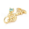 Rack Plating Brass Micro Pave Cubic Zirconia Pendants KK-B056-03G-02-3
