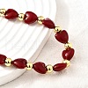 Brass & ABS Imitation Pearl Heart and Round Beaded Necklaces for Women NJEW-D314-11C-G-2