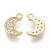 Brass Micro Pave Cubic Zirconia Charms ZIRC-T011-07G-NF-2