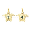 Tortoise Brass Micro Pave Cubic Zirconia Pendants KK-M325-09G-1