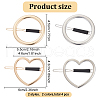 MAKERER 4Pcs 4 Style Alloy Hollow Heart & Ring Hair Pin PHAR-GO0001-01-2