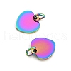 Ion Plating(IP) 304 Stainless Steel Stamping Blank Tag Charms STAS-I311-18RC-2