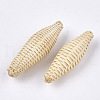 Handmade Reed Cane/Rattan Woven Beads WOVE-T006-080-2