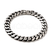 304 Stainless Steel Cuban Link Chain Bracelets for Women Men BJEW-Q341-15E-AS-1
