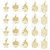 DICOSMETIC 20Pcs 5 Styles Rack Plating Brass Charms KK-DC0004-08-1