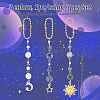 Alloy Sun Moon Star & Natural Gemstone Pendant Decorations HJEW-DR00025-2