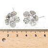 Flower Brass Micro Pave Cubic Zirconia Stud Earring Findings KK-M326-08P-3