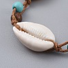 Adjustable Waxed Cotton Cord Braided Bead Bracelet BJEW-JB04674-03-2