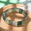 Sqaure Natural Fluorite Beads Stretch Bracelets for Women Men BJEW-C097-06L-2