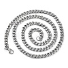 304 Stainless Steel Cuban Link Chain Necklace for Men Women NJEW-C013-03P-3