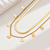 Stainless Steel Double Layer Butterfly Tassel Lady Fashion Necklaces DJ3409-1