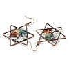 Natural Mixed Stone Dangle Earrings G-K338-21R-2