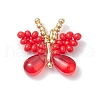 Handmade Glass Seed Beaded Butterfly Pendants PALLOY-MZ00685-04-1