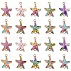 60Pcs 10 Styles Printed Alloy Connector Charms PALLOY-CJ0003-04-1