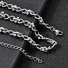 304 Stainless Steel Oval Infinity Link Chain Necklaces for Women Men NJEW-K249-20B-P-3