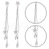ANATTASOUL 2 Pairs 2 Colors Alloy Star Tassel Dangle Stud Earrings for Women EJEW-AN0001-57-3