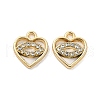 UV Plating Alloy Rhinestone Pendants PALLOY-D026-07G-1