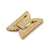 Brass Micro Pave Clear Cubic Zirconia Fold Over Clasps KK-G414-07G-3