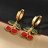 304 Stainless Steel Enamel Hoop Earrings EJEW-M080-01G-1