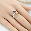 Football & Heart Alloy Enamel Adjustable Open Cuff Rings FS-WGC4484-01-2