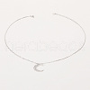 Delicate Brass Moon Shaped Pendant Necklaces for Women FJ0957-2