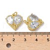Brass Micro Pave Cubic Zirconia Pendants KK-Q068-60G-3