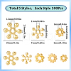 SOFPLATE 500Pcs 5 Styles Alloy Daisy Spacer Beads FIND-SP0002-22C-2
