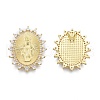 Brass Micro Pave Clear Cubic Zirconia Big Pendants KK-G431-03G-1