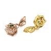 Rack Plating Brass Micro Pave Clear Cubic Zirconia Ice Pick Pinch Bails KK-K340-23-2