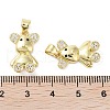 Rack Plating Bear Brass Micro Pave Cubic Zirconia Pendants KK-E102-06G-02-3