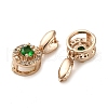 Rack Plating Brass Micro Pave Cubic Zirconia Ice Pick Pinch Bails KK-K340-31RG-2