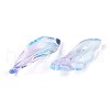 Baking Painted Transparent Glass Pendants DGLA-N014-02B-2