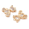 Brass Inlay Clear Glass Pendants KK-S388-04G-2