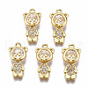 Brass Micro Pave Clear Cubic Zirconia Pendants KK-T063-80G-NF-1
