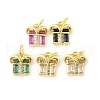 Brass Micro Pave Cubic Zirconia Pendants KK-Z101-02G-1