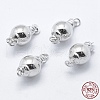 Anti-Tarnish Rhodium Plated 925 Sterling Silver Box Clasps STER-F037-017P-8mm-4