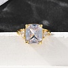Brass Micro Pave Cubic Zirconia Finger Rings for Women RJEW-F181-11G-8