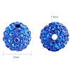 10mm Disco Ball Clay Beads Sapphire Pave Rhinestones Spacer Round Beads RB-PH0003-10mm-10-3