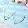 2Pcs 2 Colors Mixed Gemstone Chip & Electroplate Glass 3 Layered Necklaces NJEW-JN05226-1